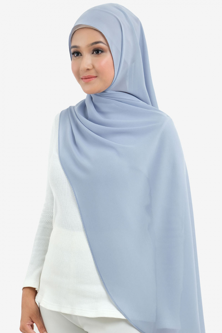 Aida Chiffon Tudung Headscarf - Blue Fog
