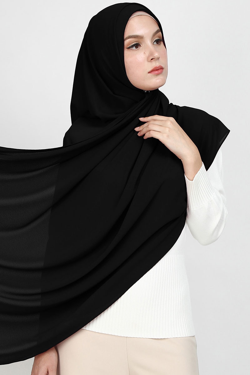 black chiffon head scarf