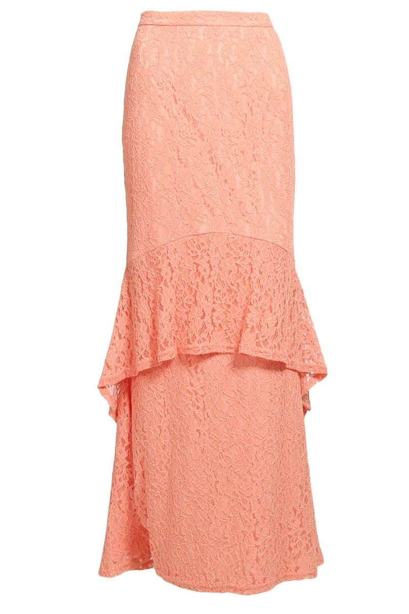 peach lace skirt