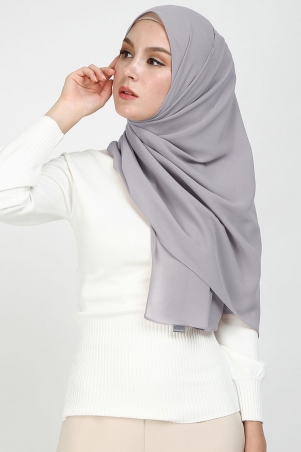 Aida Chiffon Tudung Headscarf - Gull Gray