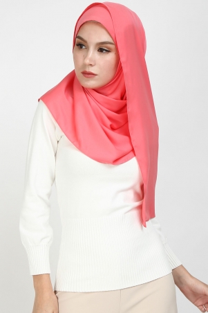 Aida Matte Satin Headscarf - Pink Coral