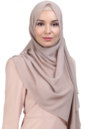 Aida Chiffon Tudung Headscarf - Warm Taupe