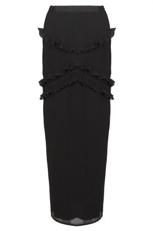 Qiturah Ruffle Detail Skirt - Black