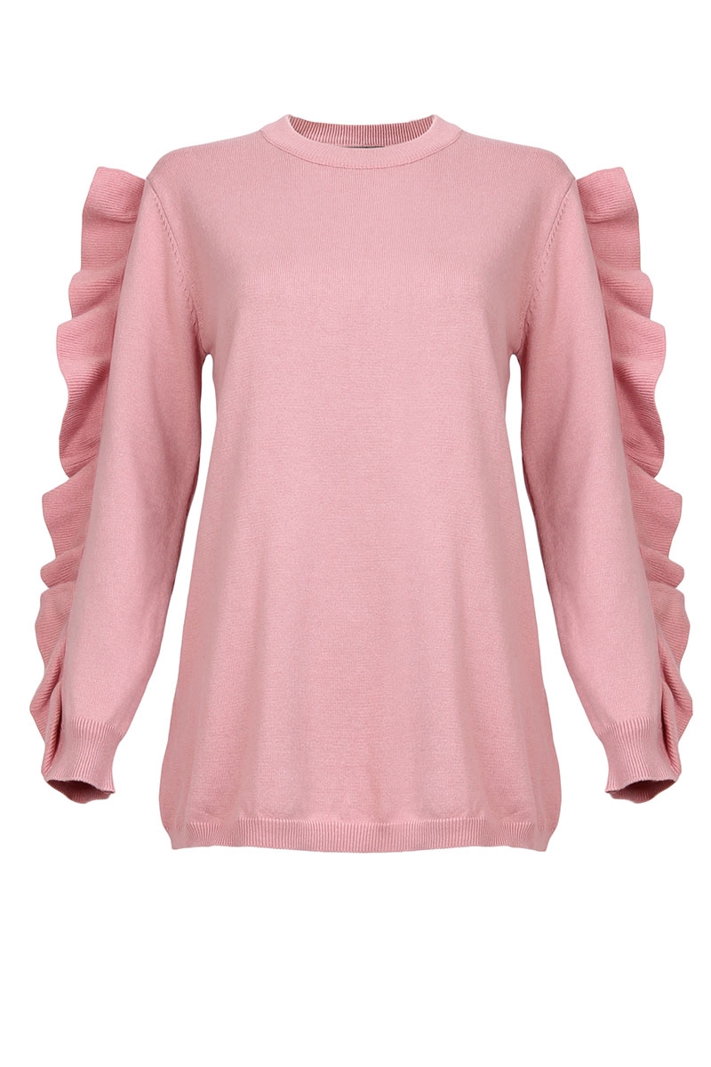 Susie Ruffle Sleeve Blouse - Dusty Pink 