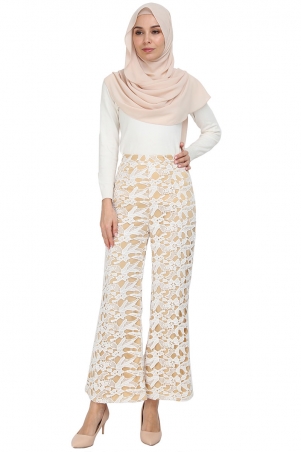 Nevada Lace Pants - White