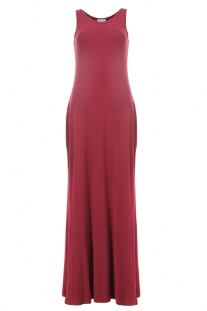 BASICS Effie Sleeveless Jersey Dress - Maroon