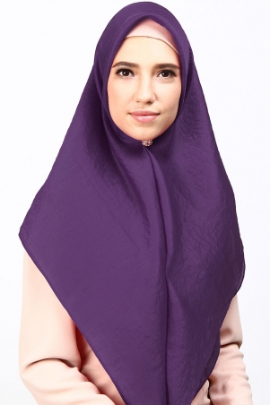 Square Organza Headscarf - Dark Purple