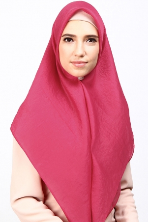 Square Organza Headscarf - Raspberry