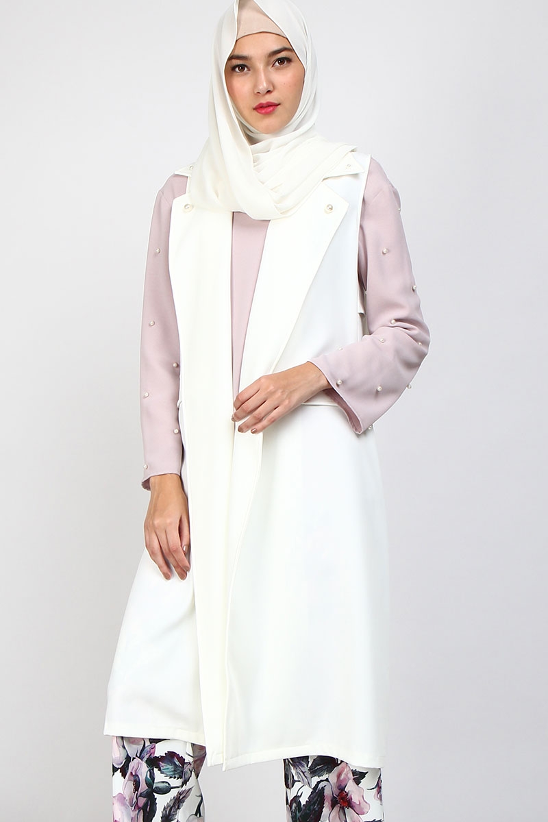 sleeveless cardigan muslimah