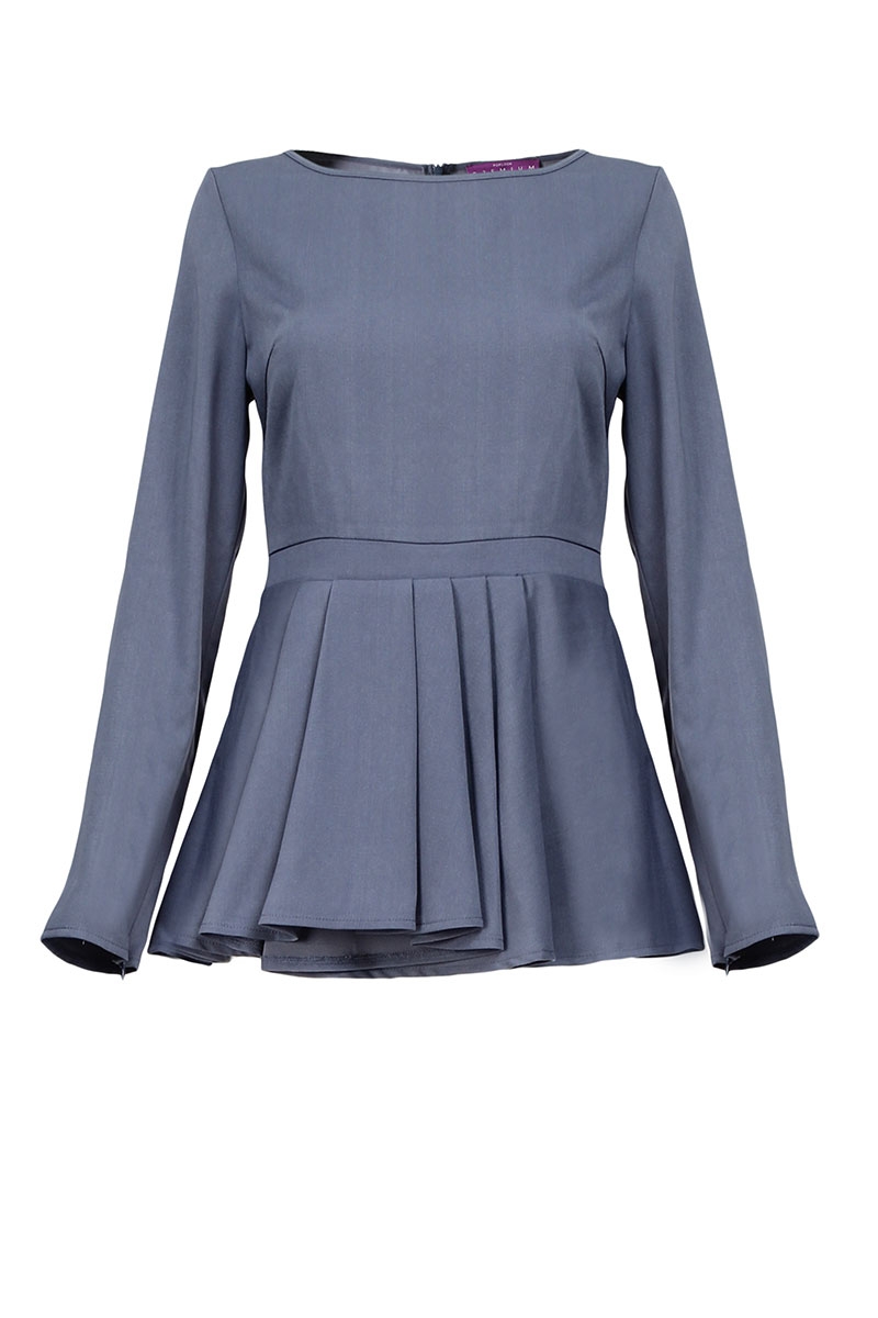 pleated peplum blouse