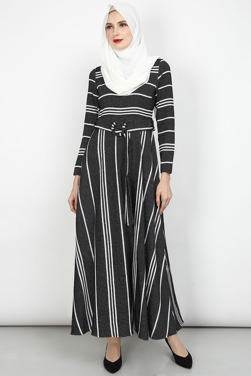 maxi black and white dress