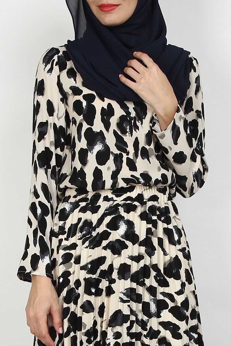 leopard print top high neck