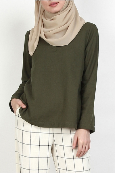 blouse army green