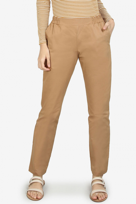 Zaelin The Pull-on Tapered Pants - Brown