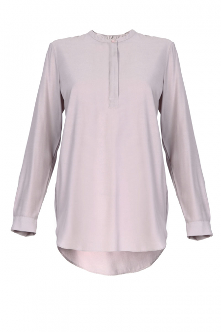 Haidence The Henley Popover Blouse - Dusty Pink