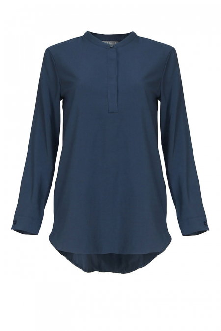 Haidence The Henley Popover Blouse - Navy