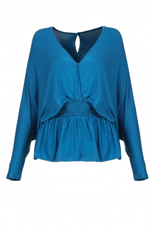 Lorita Kimono Style Blouse - Blue