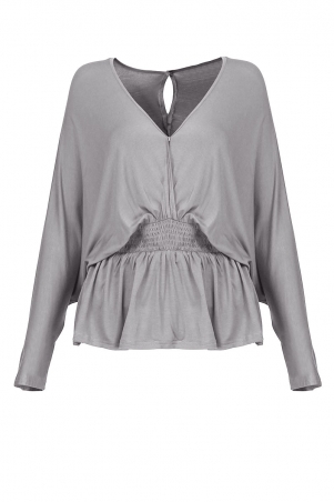 Lorita Kimono Style Blouse - Grey