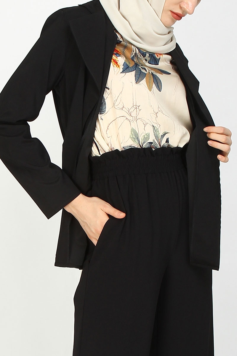 string tie cardigan