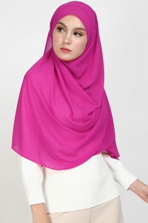 Aida XL Chiffon Tudung Headscarf - Berry Purple