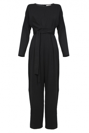 Wilona Tie Sash Jumpsuit - Black