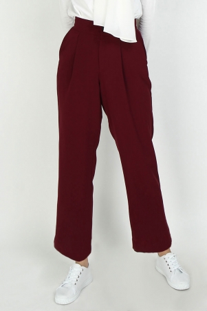 Akaileya The Highwaist Straight Leg Pants - Cordovan