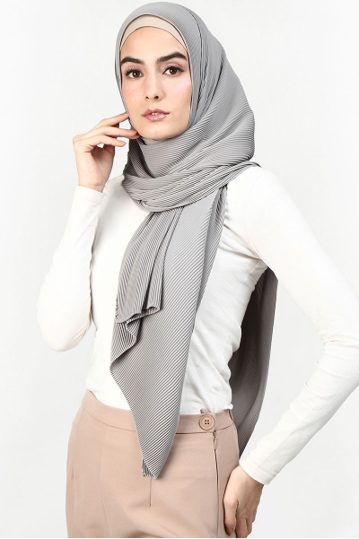 Jaswin Pleated Chiffon Headscarf