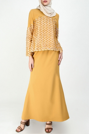 Shifa Blouse & Skirt - Mustard
