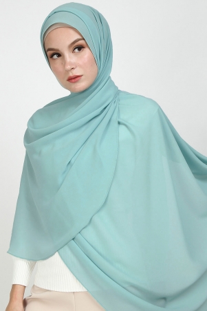 Aida XL Chiffon Tudung Headscarf - Agate Green