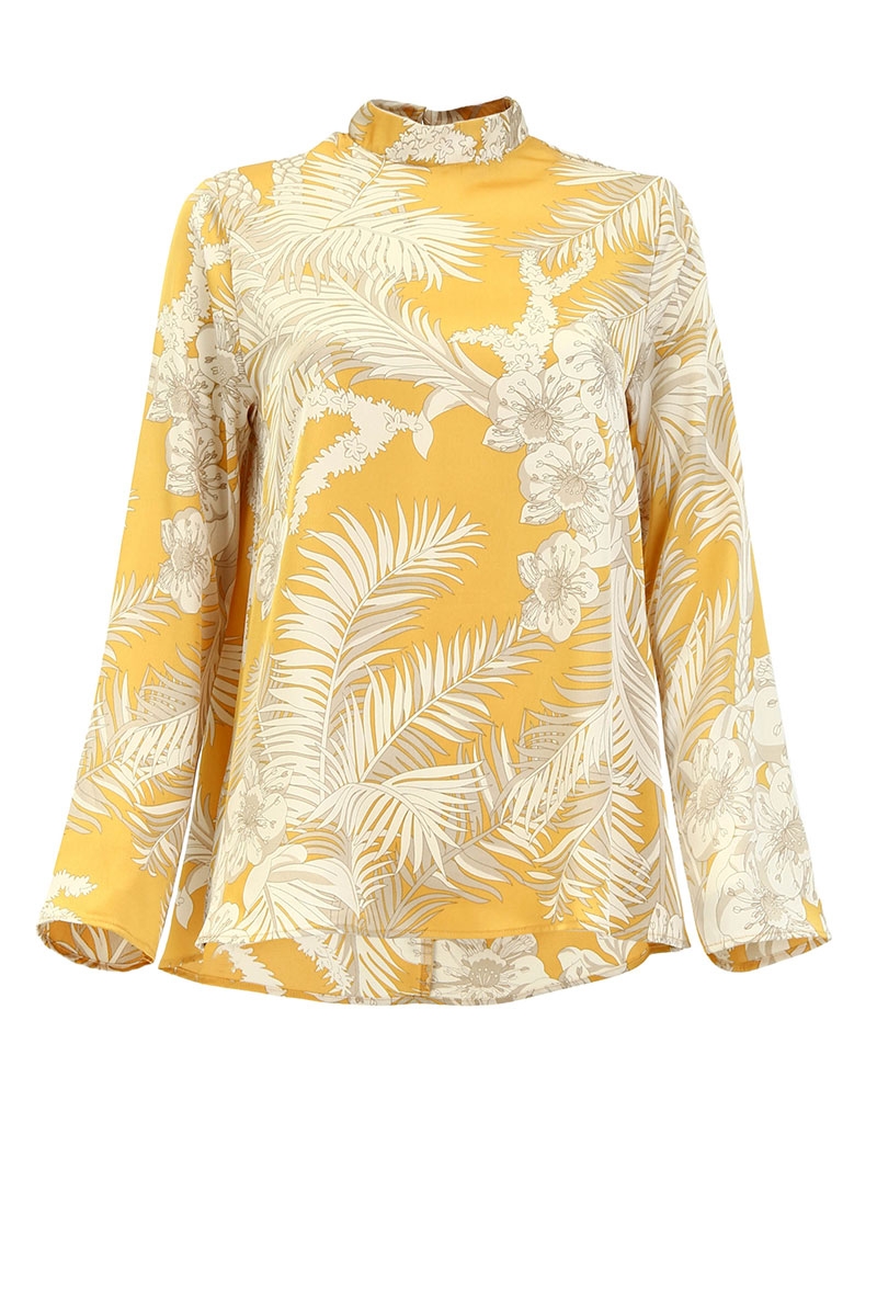 floral yellow blouse