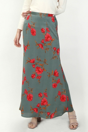 Priyal Mermaid Maxi Skirt - Beryl Green Floral