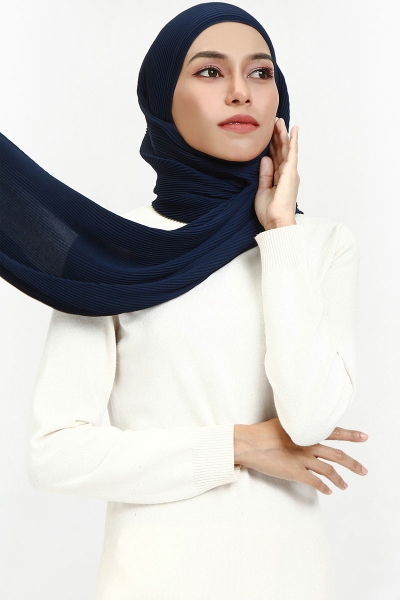 Jaswin Pleated Chiffon Headscarf