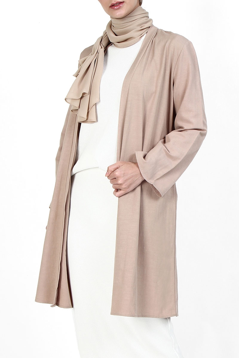 beige midi cardigan