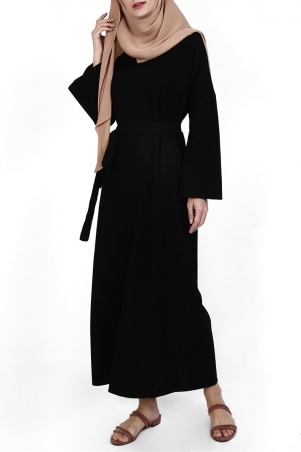 Katrinel Flared Maxi Dress - Black