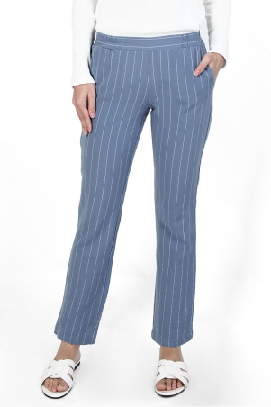 Zaelin The Pull-on Tapered Pants - Blue/White Stripe