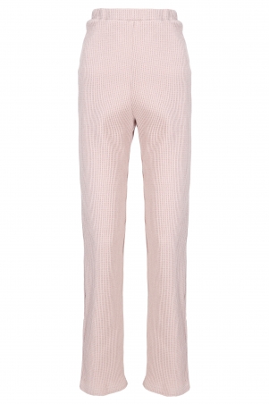 Shaliya Waffle Knit Straight Cut Pants - Warm Beige