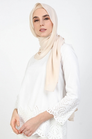 Siya Chiffon Headscarf with Inner - Light Beige