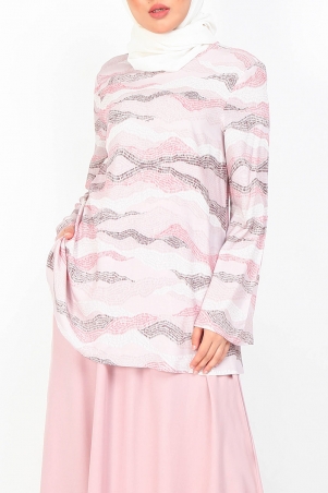 Manion Flared Blouse - Pink Print