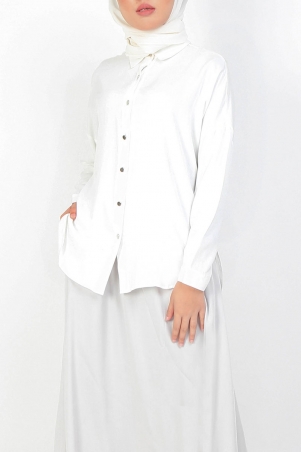 Kinleigh Front Button Shirt - White