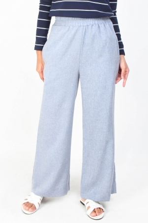 Campbell Wide Legged Pants - Heather Blue
