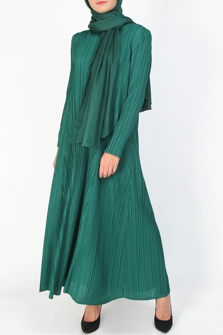 Jaiza Pleated Maxi Dress - Deep Green