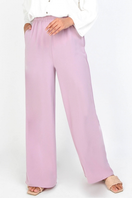 Anwesha Elastic Waist Pants - Dusty Lilac
