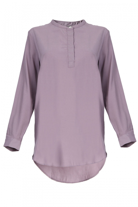 Haidence The Henley Popover Blouse - Lilac