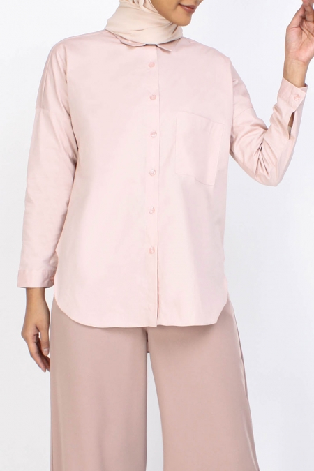 Zeandra Oversized Shirt - Pink