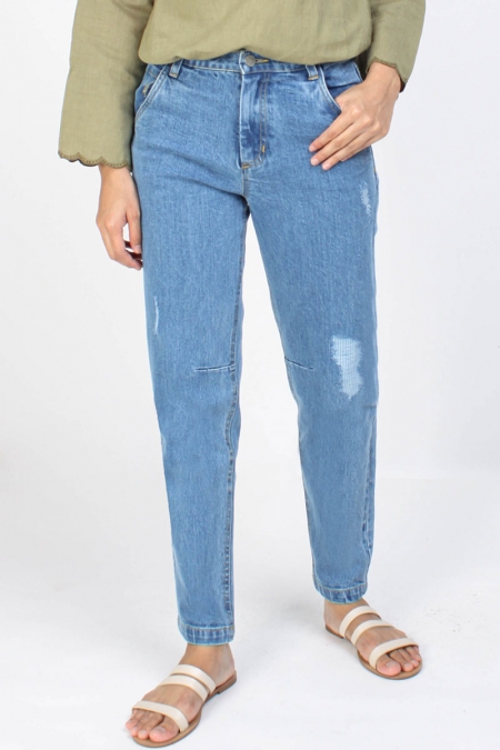 COTTON Carson Tapered Rip Jeans 2.0 - Light Wash