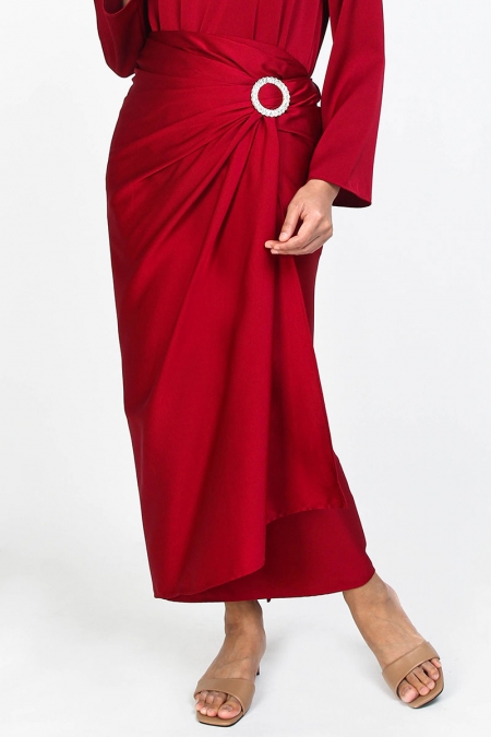 Jolani Pario Style Skirt - Deep Red