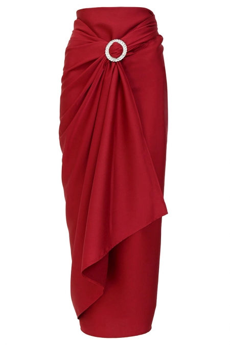 Jolani Pario Style Skirt - Deep Red