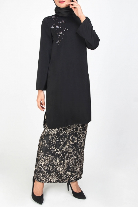 Irania Blouse & Skirt - Black