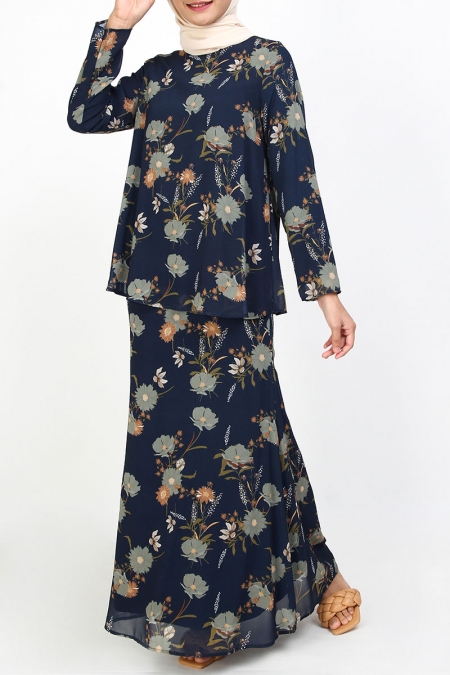 Masuya Blouse & Skirt - Navy Floral