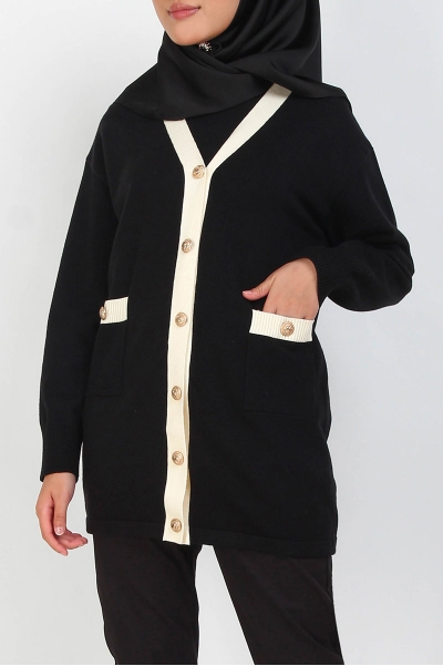 Siyara Knitted Front Button Cardigan